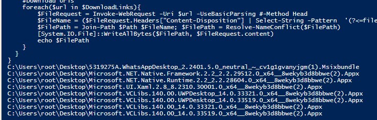 powershell скрипт для авмтоматической загрузки установочных MSIX и APPX файлов с зависимостиями из MS Store