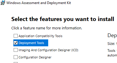 установка ADK Deployment Tools