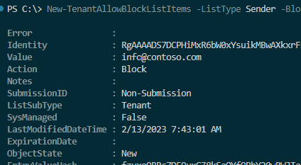 New-TenantAllowBlockListItems