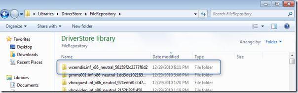 windows 7 Driverstore