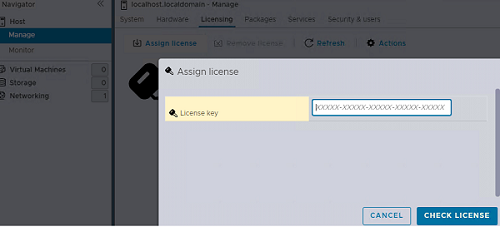 esxi назначить бесплатную лицензию