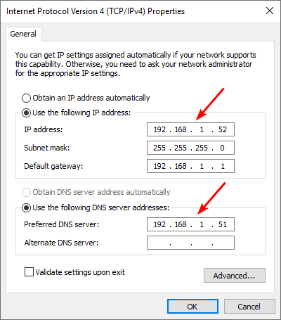 Настройка IP и DNS нового контроллера домена DC02-2019