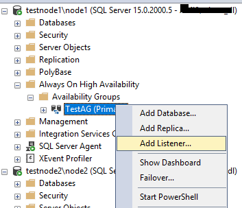 Sql server добавить listener
