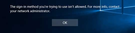 The sign-in method you are trying to use isn’t allowed