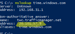 проверить доступность time.windows.com