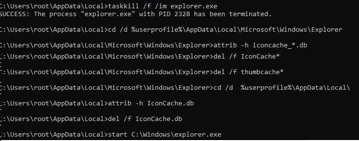 bat скрипт для очистки и сброса кэша иконок в windows 10