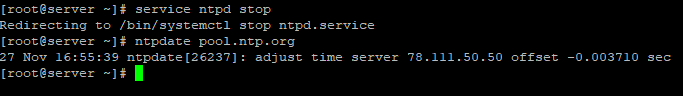 service ntpd stop