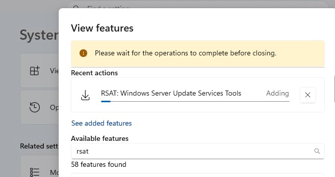 Загрузка компонента rsat в windows 11 из интернета