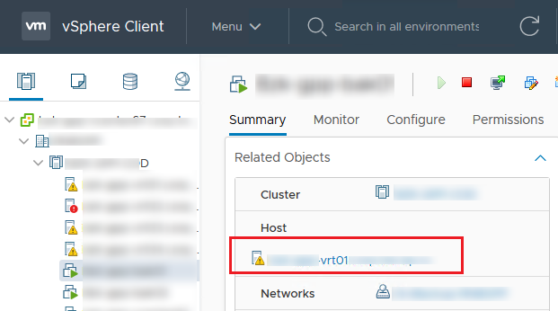 vsphere client найти хост, на котором запущена ВМ
