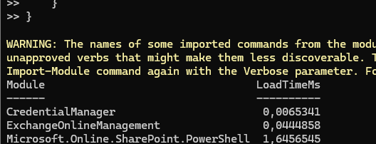 найти модули powershell, которые загружаются долго