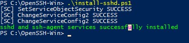 powershell скрипт установки openssh install-sshd.ps1
