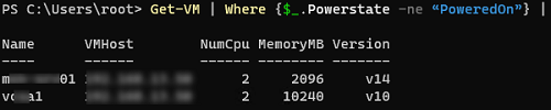 Get-VM вывести список виртуальных машин в vmware vcenter из powerchell