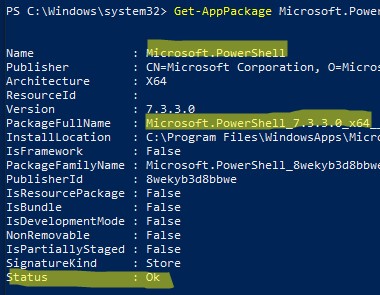 appx приложение Microsoft.PowerShell_7.3.3.0_x64__8wekyb3d8bbwe в microsoft store