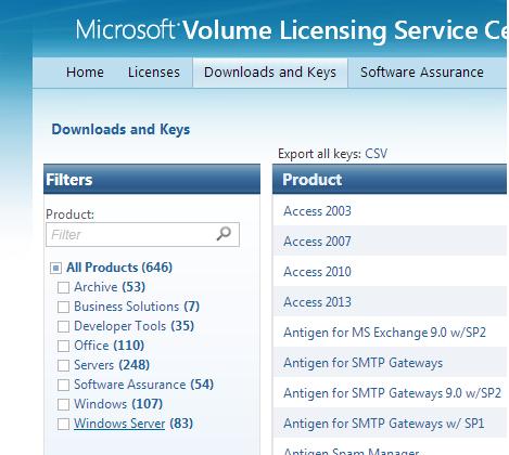 Получаем gvlk ключ с сайта Microsoft