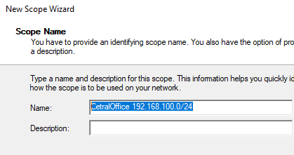 название DHCP области