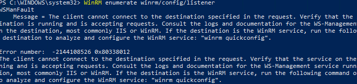 служба winrm не настроена в windows
