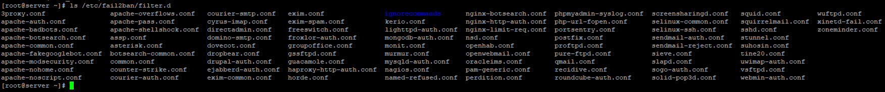 fail2ban/filter.d список поддерживаемых сервисов и служб