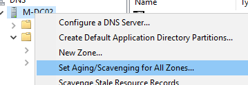 Set Aging/Scavenging for All Zones