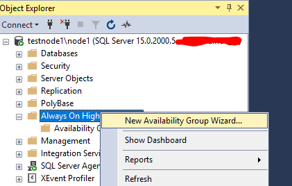 мастер создания SQL Always On - New Availability Group Wizard