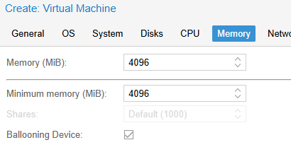 Выделить RAM для ВМ