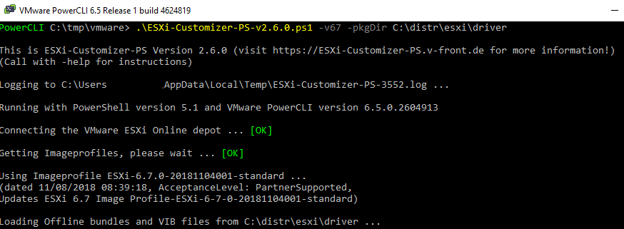 ESXi-Customizer-PS-v2.6.ps1 интеграция vib драйверов в обараз esxi