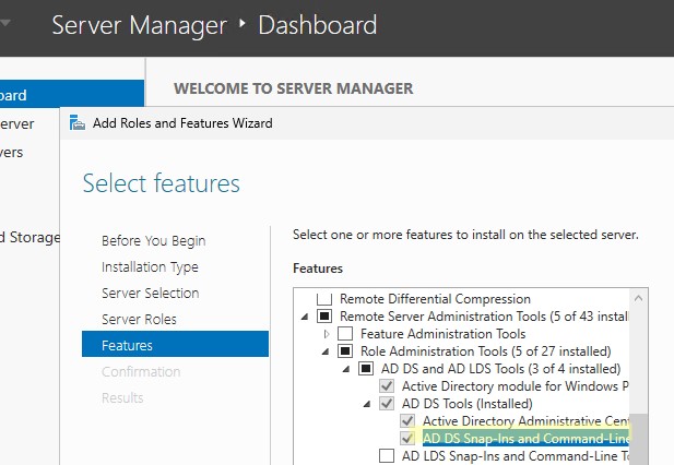 Консоль Server Manager установить консоль AD