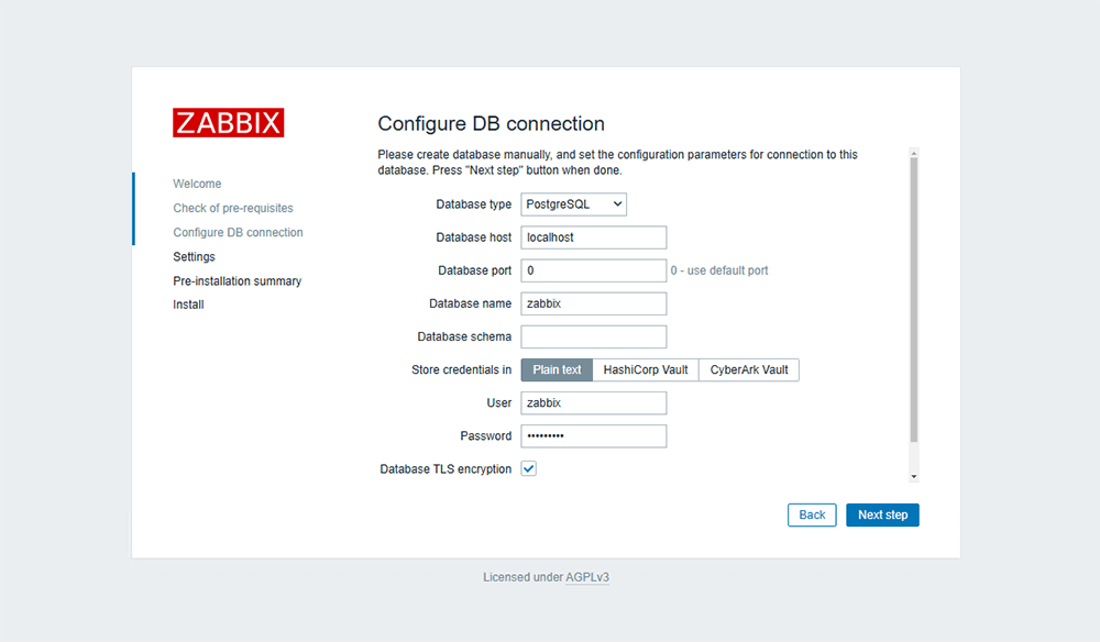 Настройка подключения Zabbix 7 к PostgreSQL