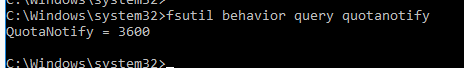fsutil behavior query quotanotify частота перерасчета ntfs квот