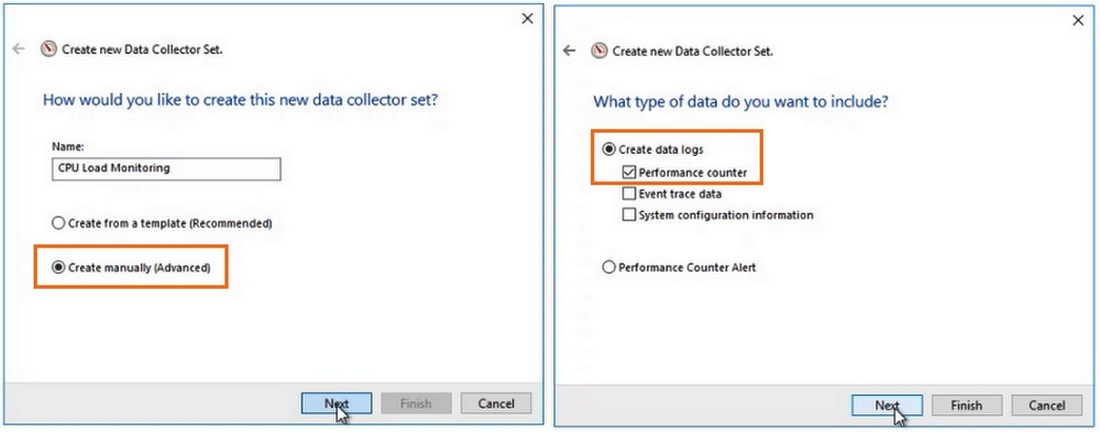 создать data collector set