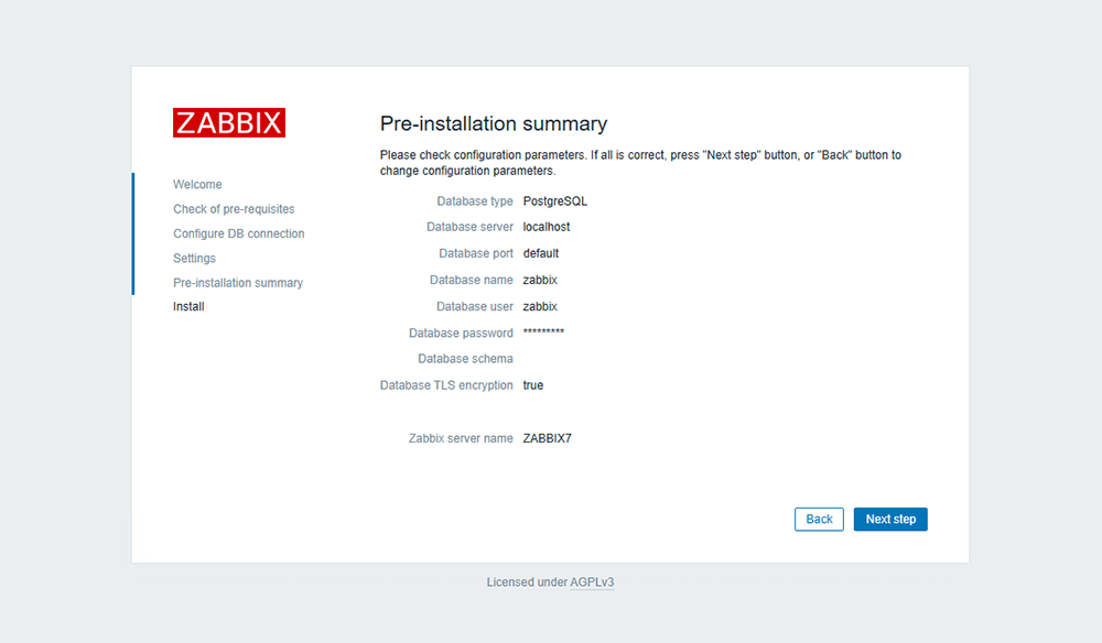 Проверка настроек перед установкой Zabbix 7