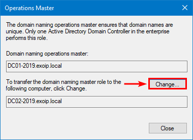 Перенос роли Domain Naming Master