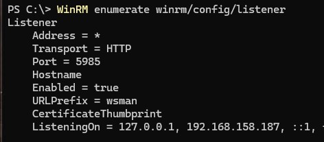 enumerate winrm listener - посмотреть что слушатель запущен
