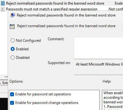 Групповая политика Reject passwords found in the compromised password store