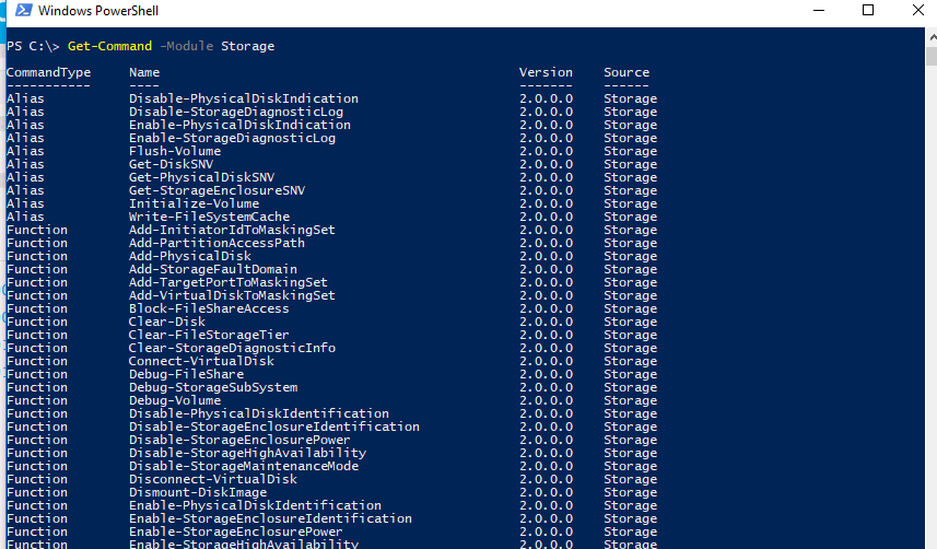 powershell модуль storage для управления дисками и разделами