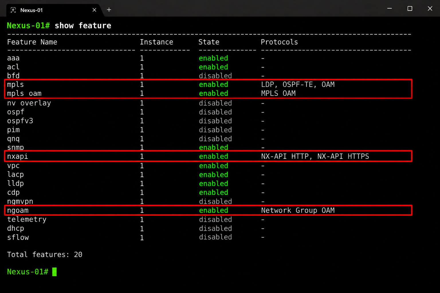 Демонстрационный пример команды show version для определения версии Cisco Nexus NX-OS