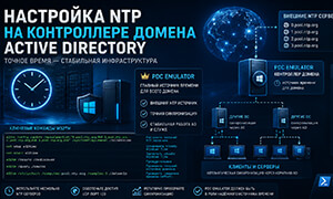 Как настроить источник времени NTP на контроллере домена