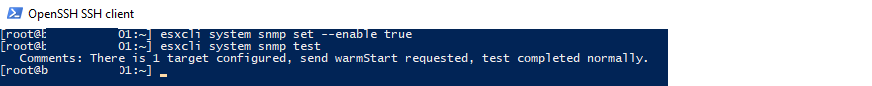 esxi cli: включить и протестировать настройки snmp