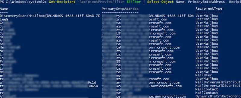 poweshell экспортировать глобальную адресную книгу microsoft365 в csv файл