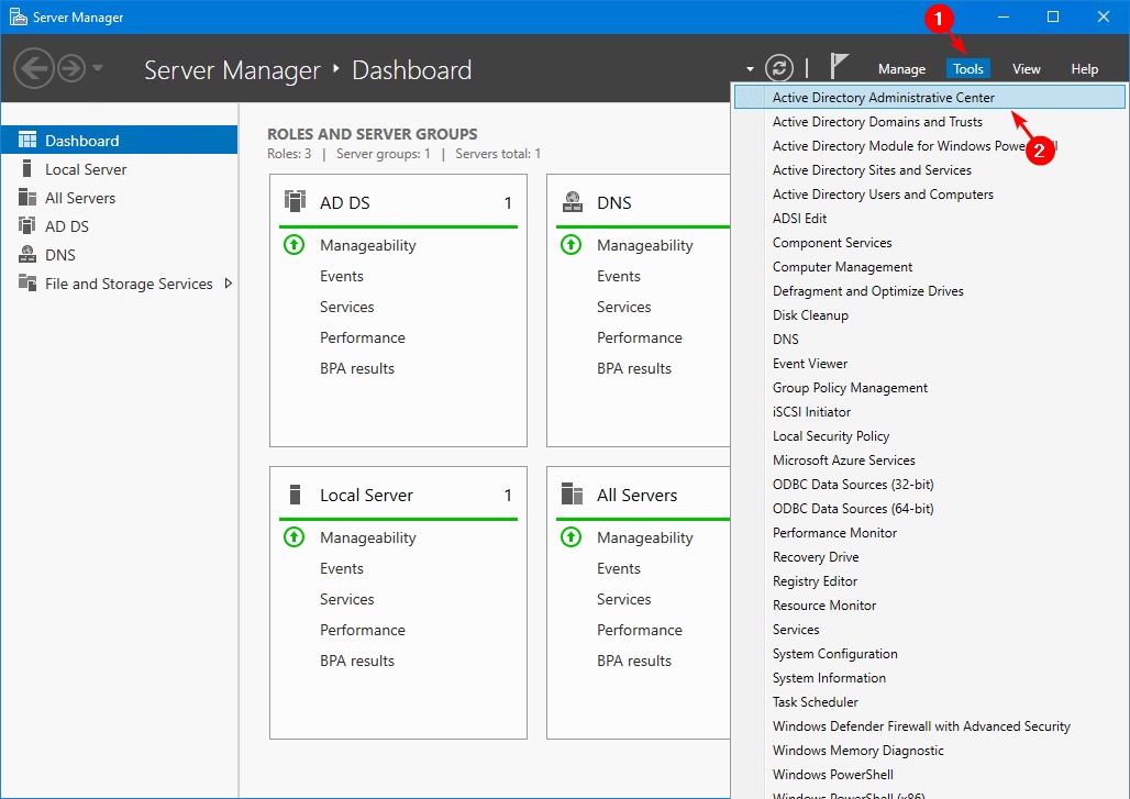 Включение корзины Active Directory в Windows Server