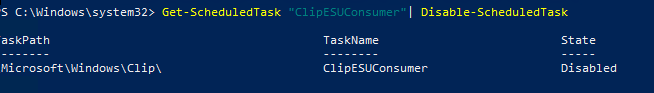 Отключить задание ClipESUConsumer