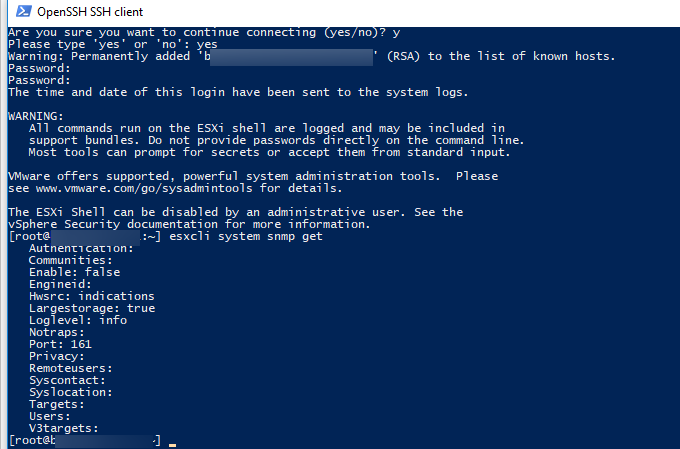 esxcli system snmp get - проверка настроек snmp в esxi
