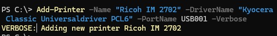 Add-Printer создать (установить) принтер с помощью powershell