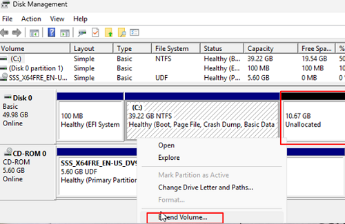 Расширить диск в Windows