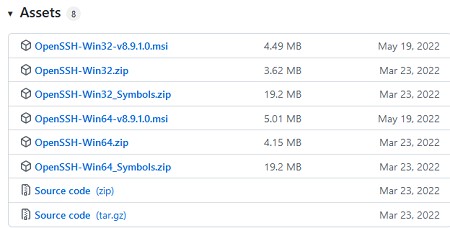 установочный msi файл openssh server для windows