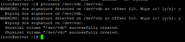 pvcreate - инициализация дисков под LVM в Linux