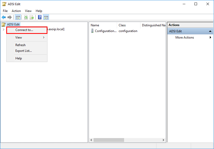 Подключение ADSI Edit к Active Directory