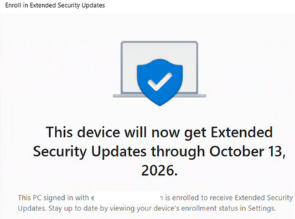 Компьютер Windows 10 будет бесплатно получать обновления безопасности до 13 октября 2026 г