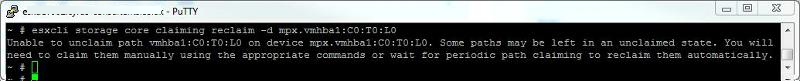 esxcli storage core claiming reclaim