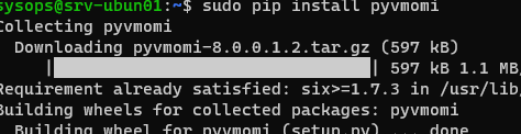 установить pyvmomi для ansible