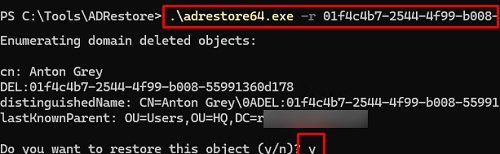 adrestore: восстаовить удаленный объект AD, если корзина не включенаvosstanovit-obekt